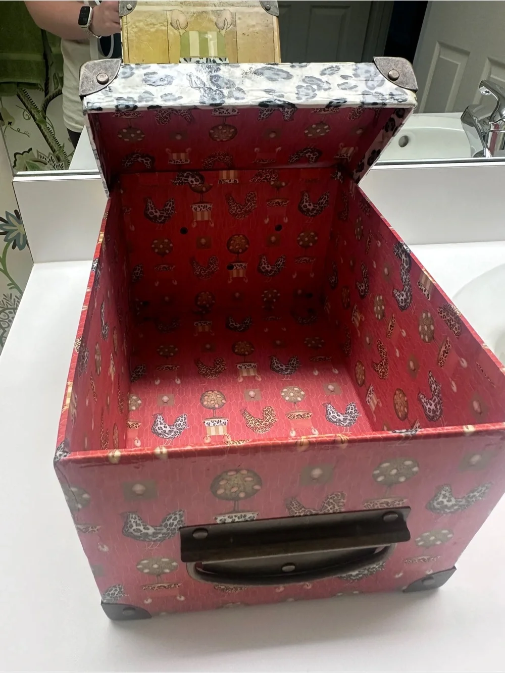 Decorative Storage Box in Yellow & Red